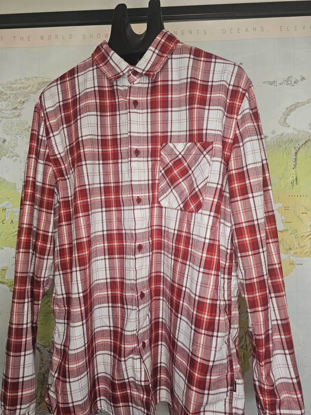 Men's Red Plaid Button-Up Shirt